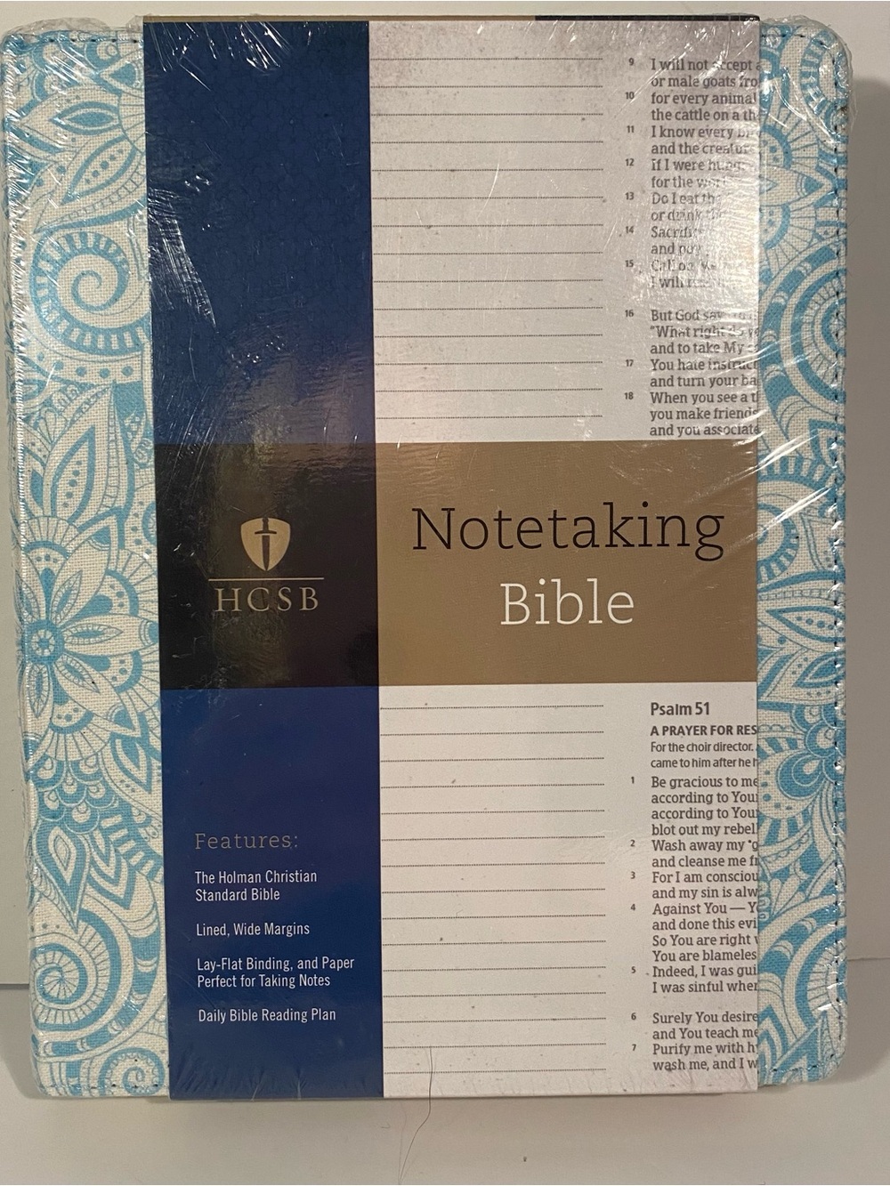 HCSB Notetaking Bible - New - Blue Turquoise Paisley Cover